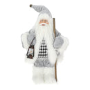 Weihnachtsmann Figur stehend grau 30cm 