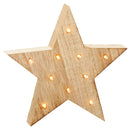 LED Holz Stern "Natural Xmas", kl, 10 LED, 18cm