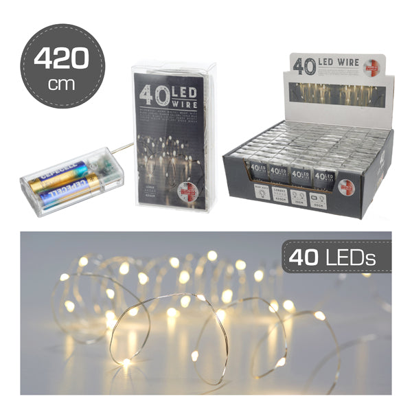 Lichterkette Mikro, 40 LED, TIMER, 420cm