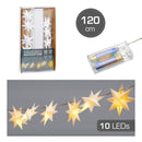 LED Lichterkette Papierstern, 10LED 120cm