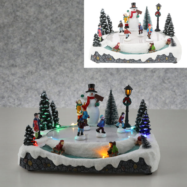 LED Winterlandschaft, Eisbahn, ca. 28x15cm