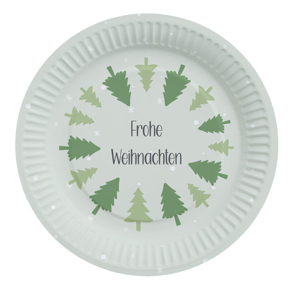 Pappteller Weihnachten 8er Set, ca. 23cmD