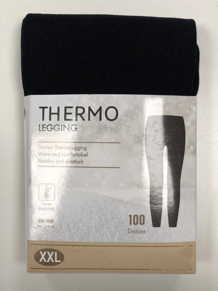 Damen Leggings Thermo, schwarz