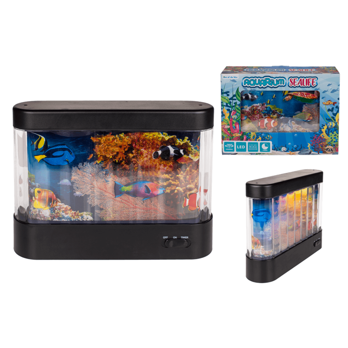 Aquarium mit LED & 360°-Drehung, Seaworld,