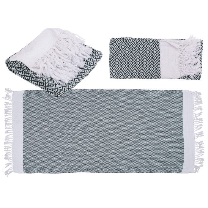 Grün/weißes Premium Fouta-Hamamtuch