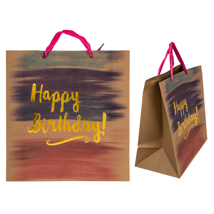 Papier-Geschenktüte, Happy Birthday,