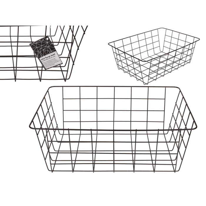Schwarzer Metall-Aufbewahrungskorb,