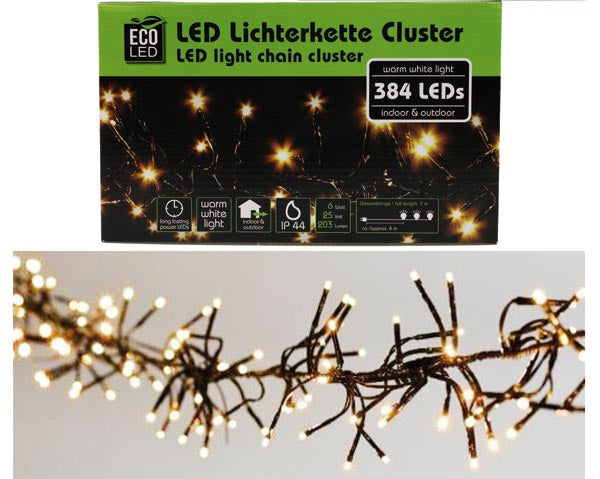 LED Lichterkette Cluster 384 LED, warmweiß