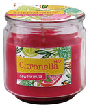 Kerze Citronella 250g rot in Glas 8,5x8,6cm