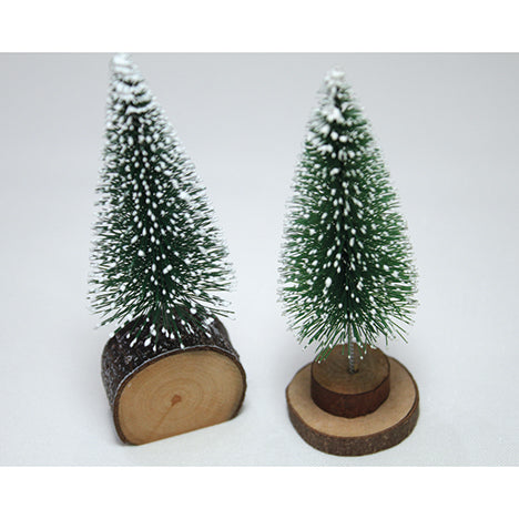 Tannenbaum auf Holzstamm, 11x4cm, 2-fach sort.