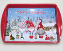 Wichtel Weihnachtstablett aus Metall 20x14cm, Motive