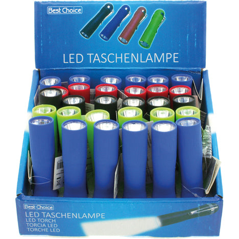 Taschenlampe COB-LED 9,5x2cm im Displ. 4f.sort.