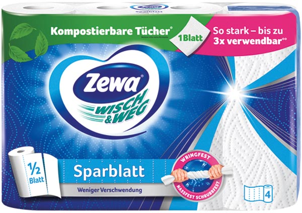 <![CDATA[Haushaltsrolle Zewa Wisch&Weg Sparblatt 4x74]]>