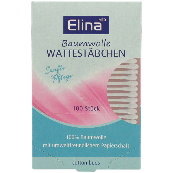 Wattestäbchen 100er Papier Elina in Papierdose