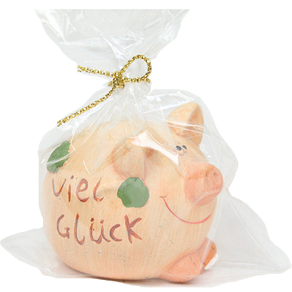 Glücksbringer Schwein 'Viel Glück!' 7x5cm