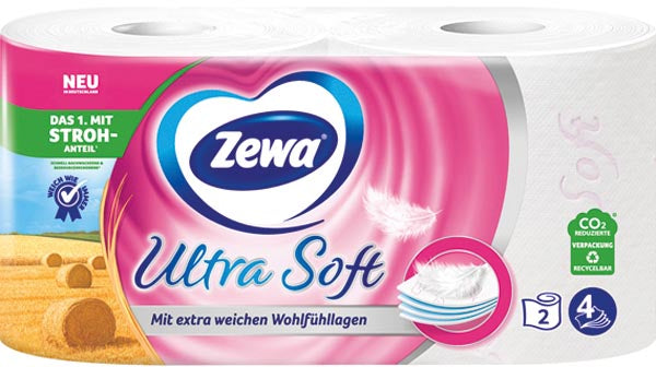 Zewa Toilettenpapier 2x150 Blatt Ultra Soft 4lg