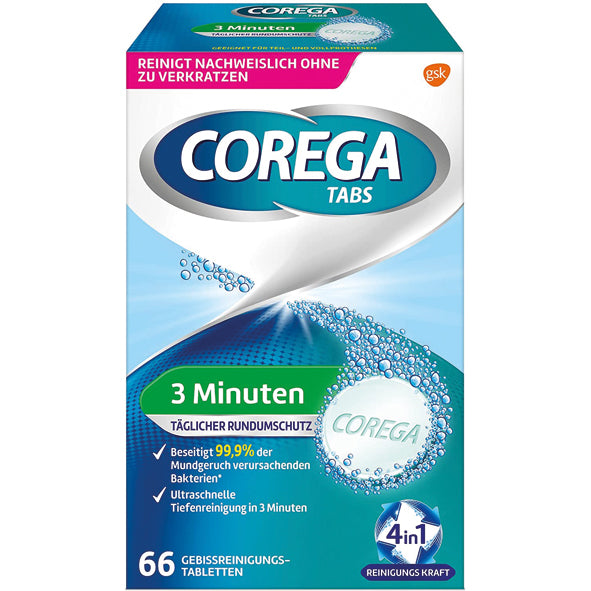 Corega Tabs 3 Minuten 66er Gebissreinigungstabl.