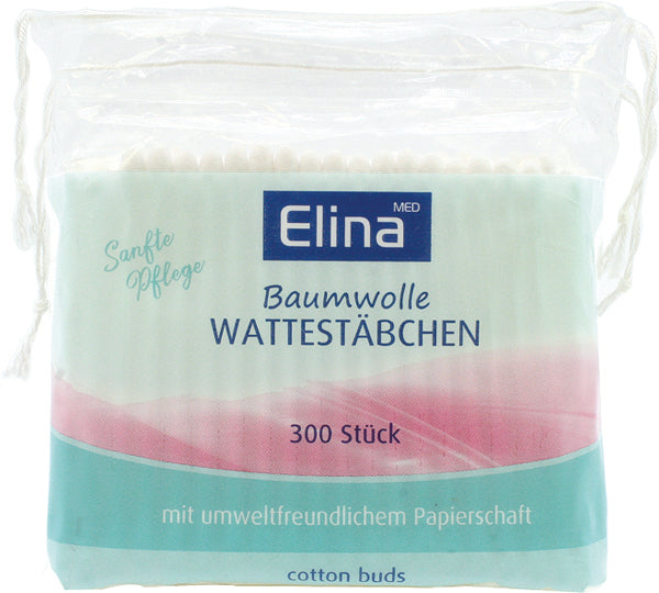 Wattestäbchen 300er Papier Elina im Beutel