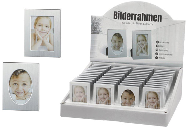 Fotorahmen, 2f/s, f. Bilder 3,5x5 cm Rahmen: 5x6,5x1 cm,