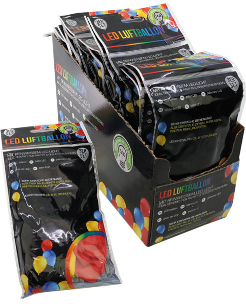 Luftballon LED, 3er Set, 3 Farben sort. verschiedene Farben,