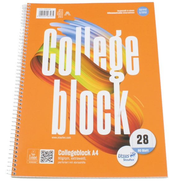 Block Collegeblock Lin.28 A4 80 Blatt kariert