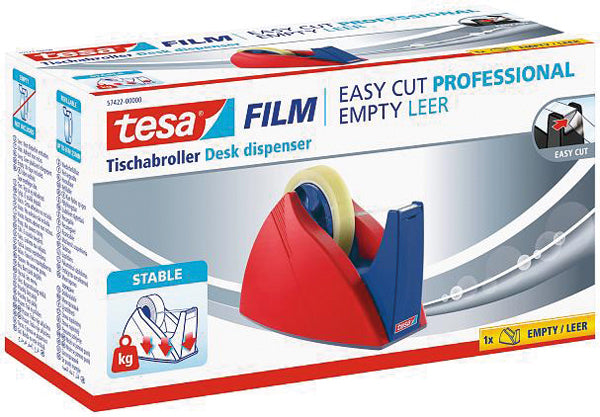 Tesa Tischabroller Prof Easy Cut 66m rot-blau