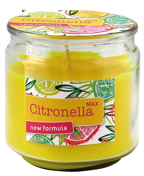 Kerze Citronella 250g gelb in Glas 8,5x8,6cm