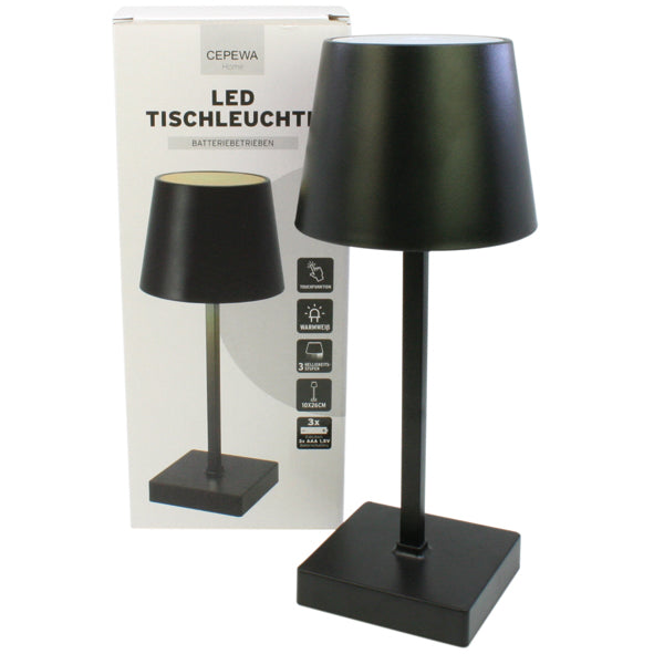 Tischleuchte LED, Batterie, schwarz, ca. 26cm