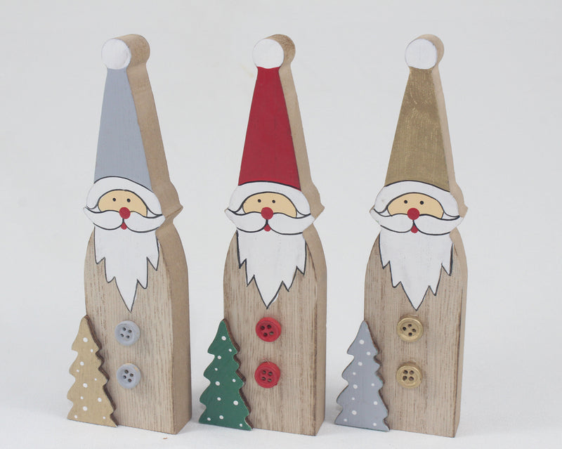 Holzsanta XL 15x4,8x1,8cm, 3-fach sortiert