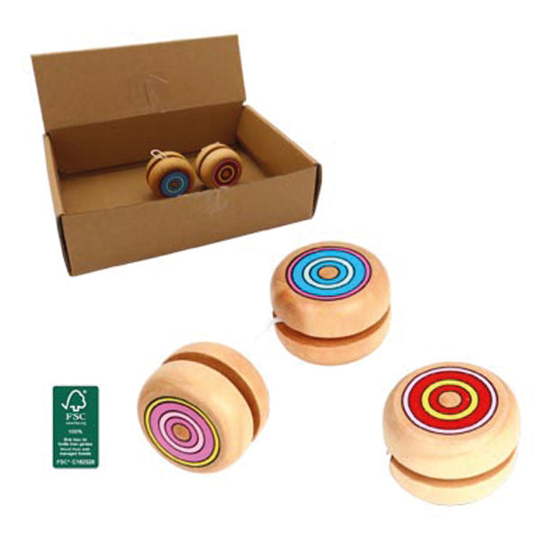 YoYo 5cm aus Holz 3 Farben sortiert im Display