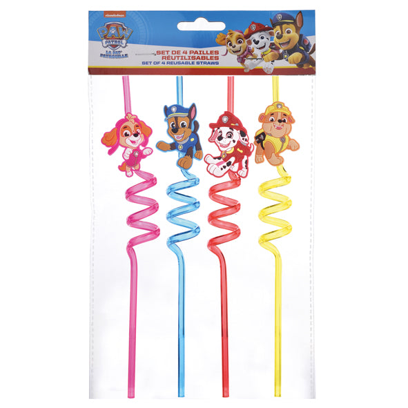 Trinkhalme 4er Set Paw Patrol, 4f sort. im